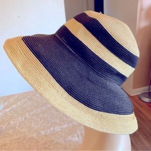 San Diego Hat Company Straw Hat Black & Tan Sz Medium Gorgeous